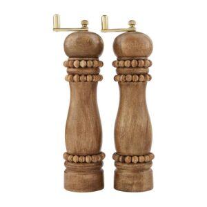 Beaded Wood Salt And Pepper Grinder