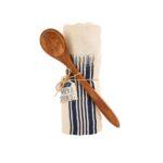 Cream Apron And Spoon Set