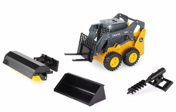 Ertl John Deere 318G Skid Loader with Accessories