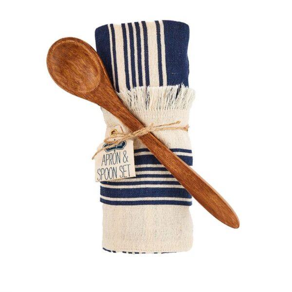 Navy Apron And Spoon Set