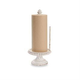 White Beaded Paper Towel Holder