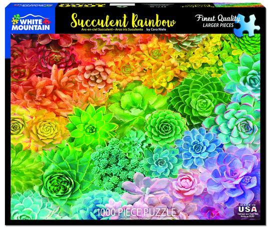 White Mountain Puzzles Succulent Rainbow 1000 Pieces