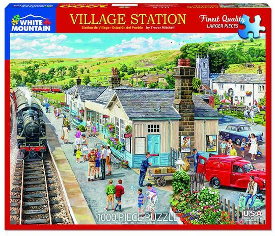 Whtie Mountain Puzzles Village Station 1000 Pieces