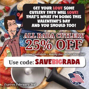 All Rada Cutlery 25% OFF! Expires February 3rd