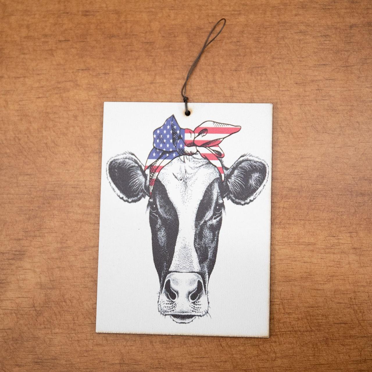 Americana Bandana Cow Ornament