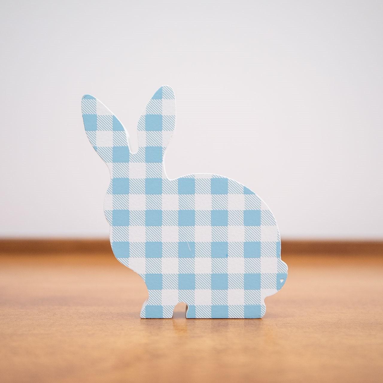 Blue & White Buffalo Check Chunky Bunny