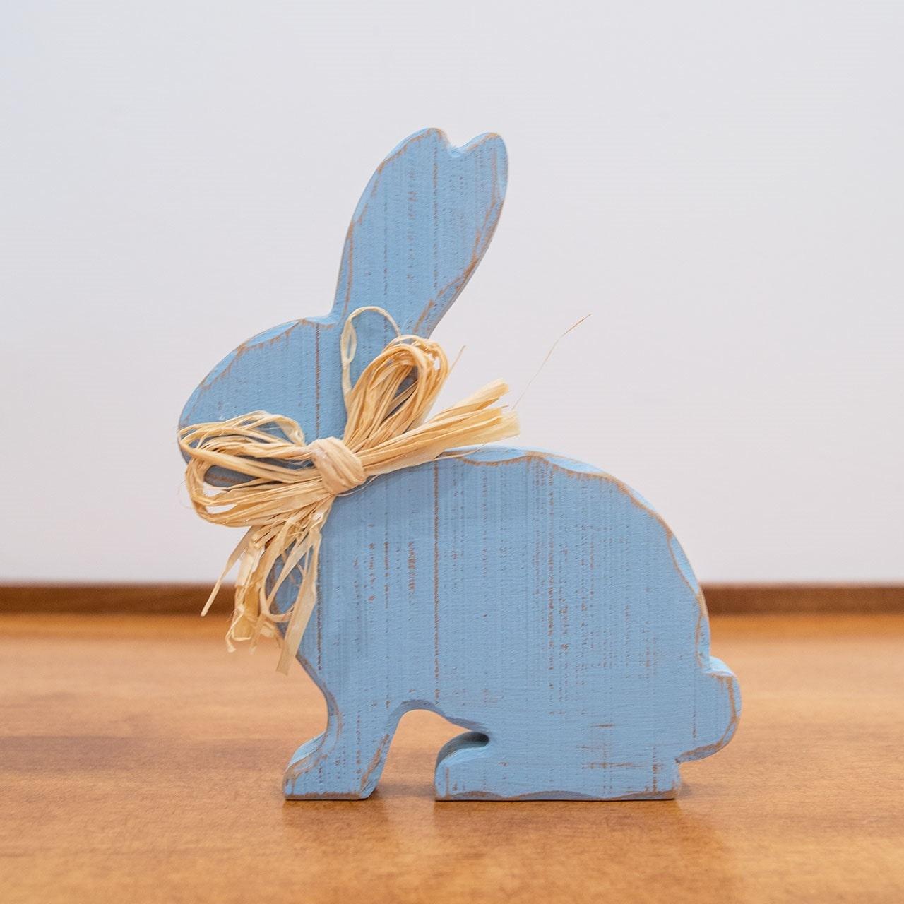 Distressed Blue Sitting Chunky Bunny
