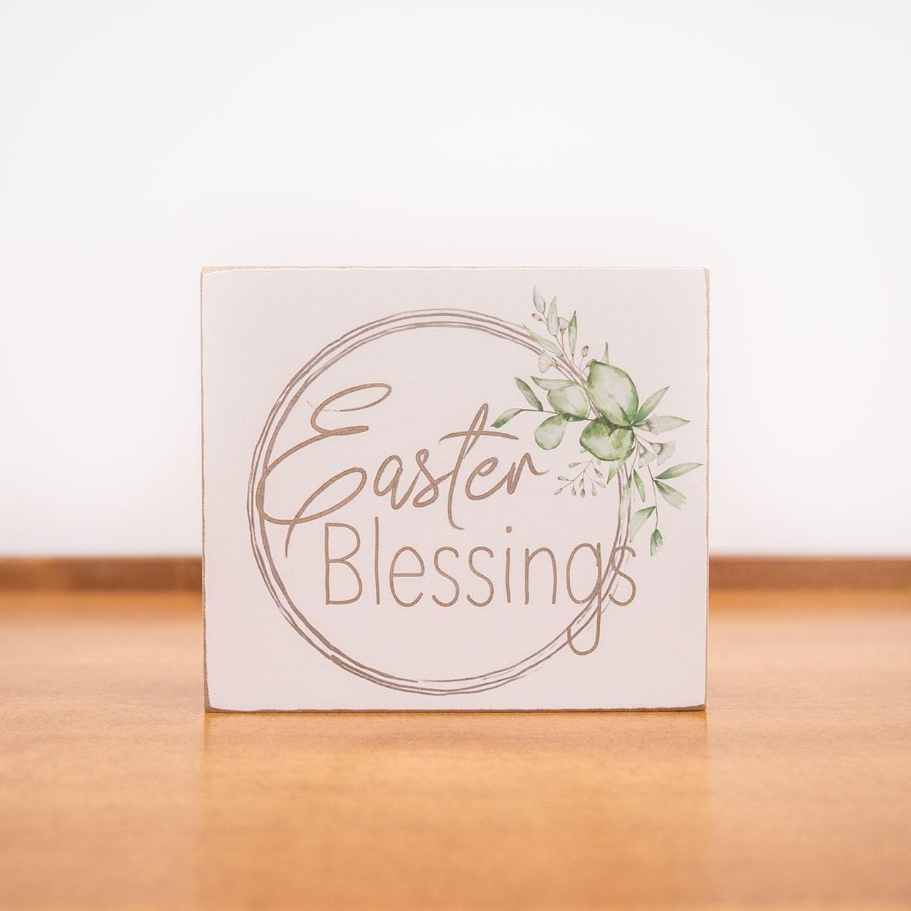 Easter Blessings Wooden Block
