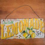 Ice Cold Lemonade Hanging Metal Sign