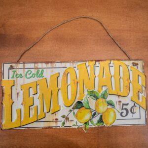 Ice Cold Lemonade Hanging Metal Sign