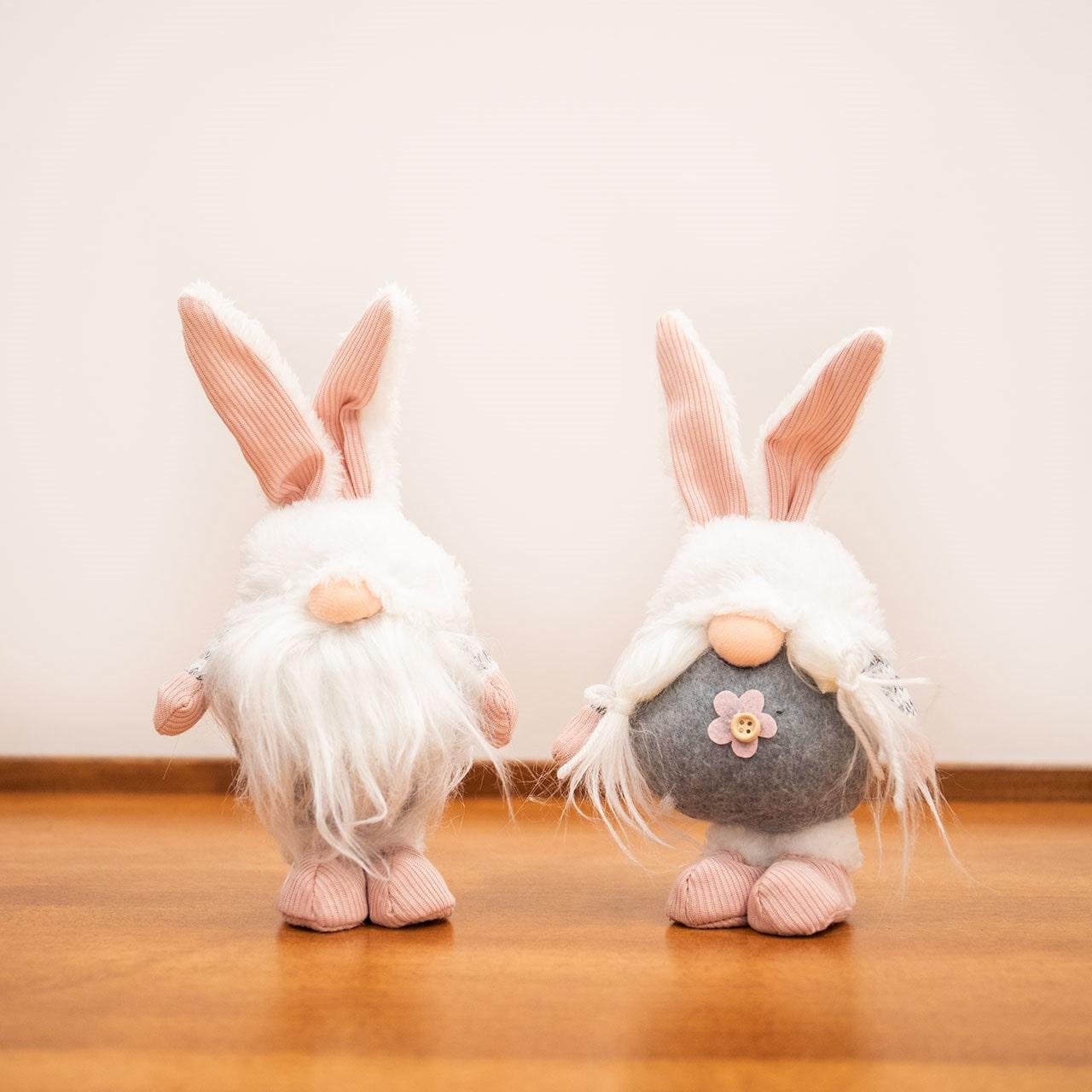 Mr. & Mrs. Striped Bunny Gnome