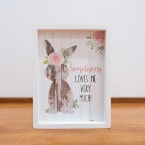 Some Bunny Loves Me Distressed Framed Sign