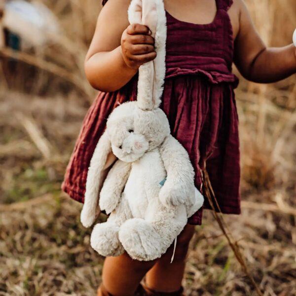 Cream bunny 12" hand stitch with child